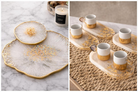 Die Gold-Linie Kollektion – Handgefertigte Resin-Tabletts & Untersetzer mit Blattgold image 3
