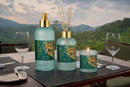 Kit Difusor de Ambiente de Luxo "Coleção Amazonas" – Fragrâncias Exóticas e Design Tropical