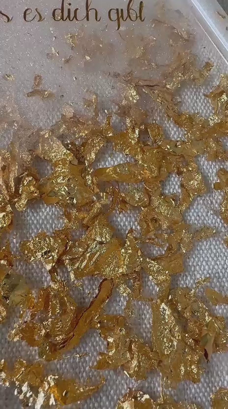 Luxuriöses Dekotablett aus Resin mit Blattgold und Achat-Schmeterling image 2